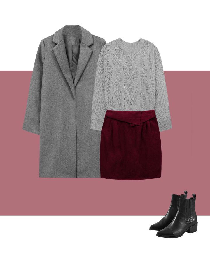Bordeaux et gris  outfit