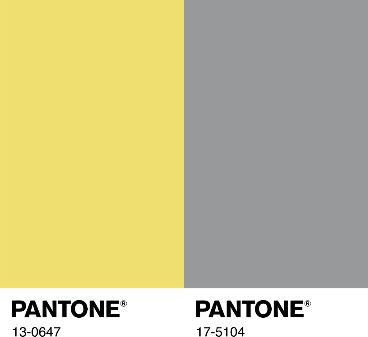 2 couleurs Pantone 2021 l’« illuminating » et l’« ultimate gray »