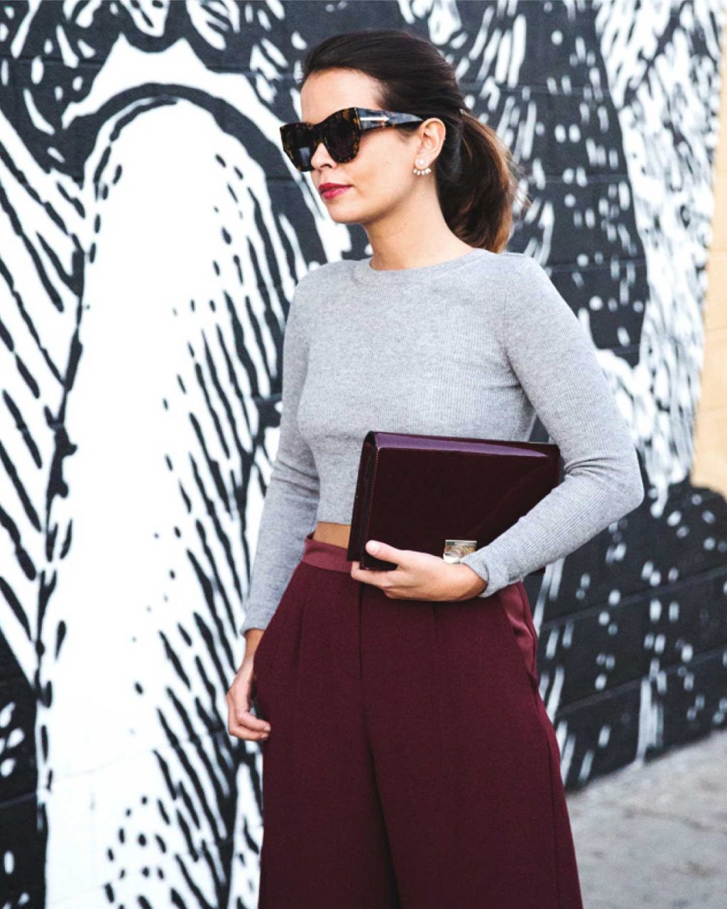 Outfit of the Day - Maroon Palazzo Pants