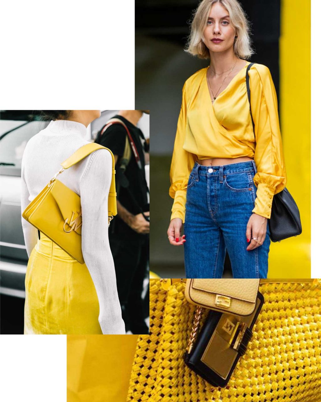 Women's Wide Shoulder Tote Bag - Light Yellow | Seli