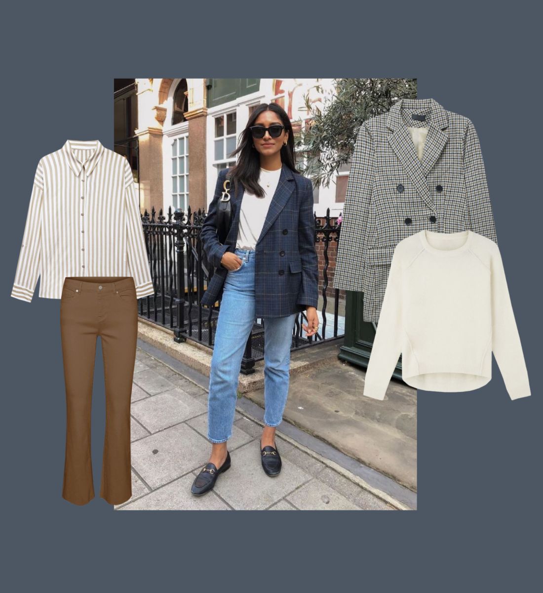 How to combine a checked blazer jacket this autumn