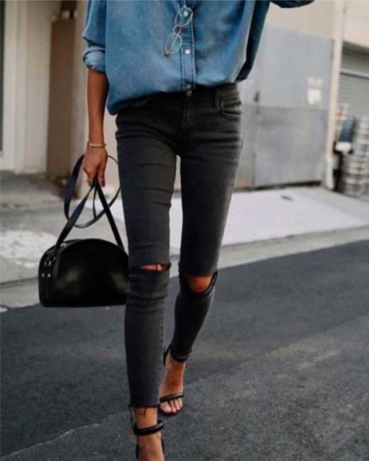 Le jean skinny en taille intermédiaire