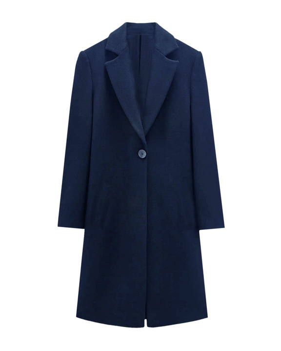 abrigo de lana azul marino