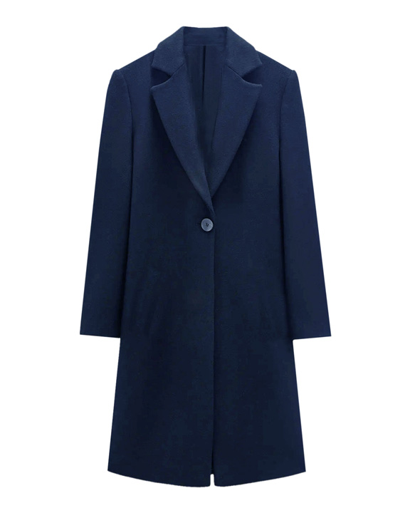 abrigo de lana azul marino