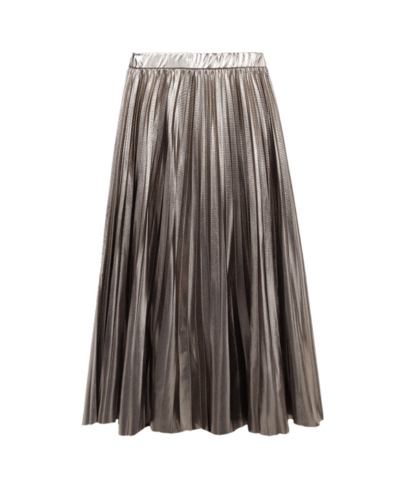 falda midi metalizada tendencia primavera 2023