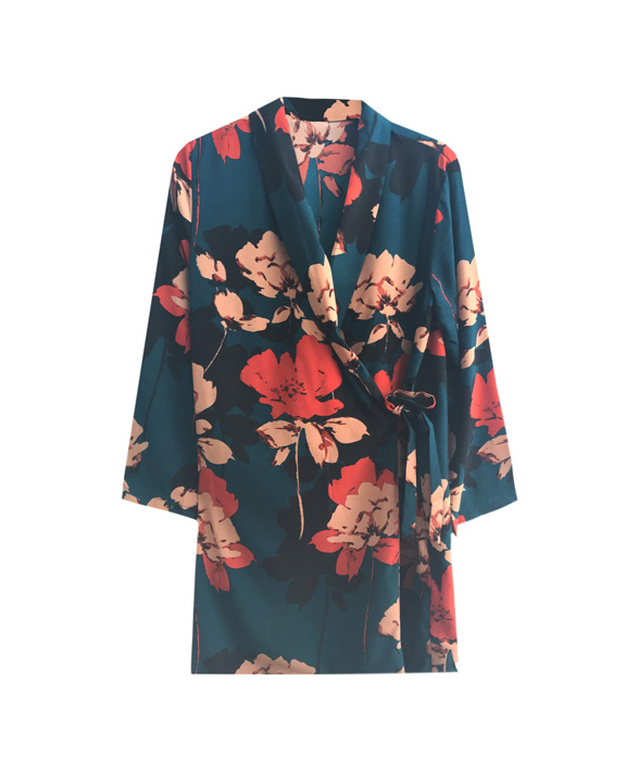 kimono a imprimé fleuri