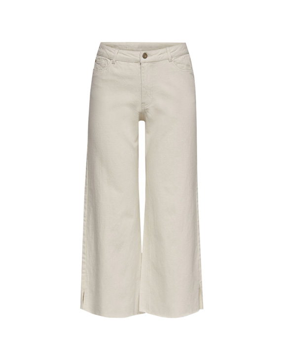 pantalones wide leg beige estilo minimal chic