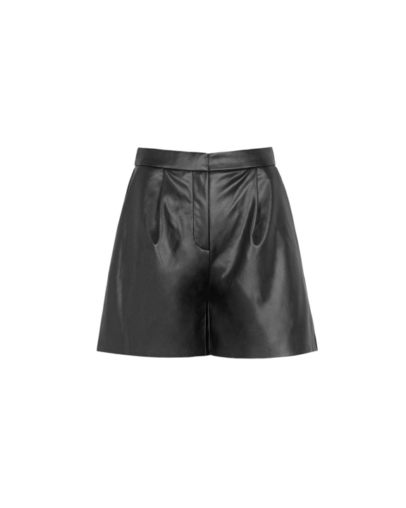 shorts faux cuir noir