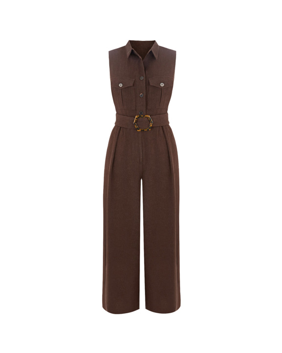 brown jumpsuit