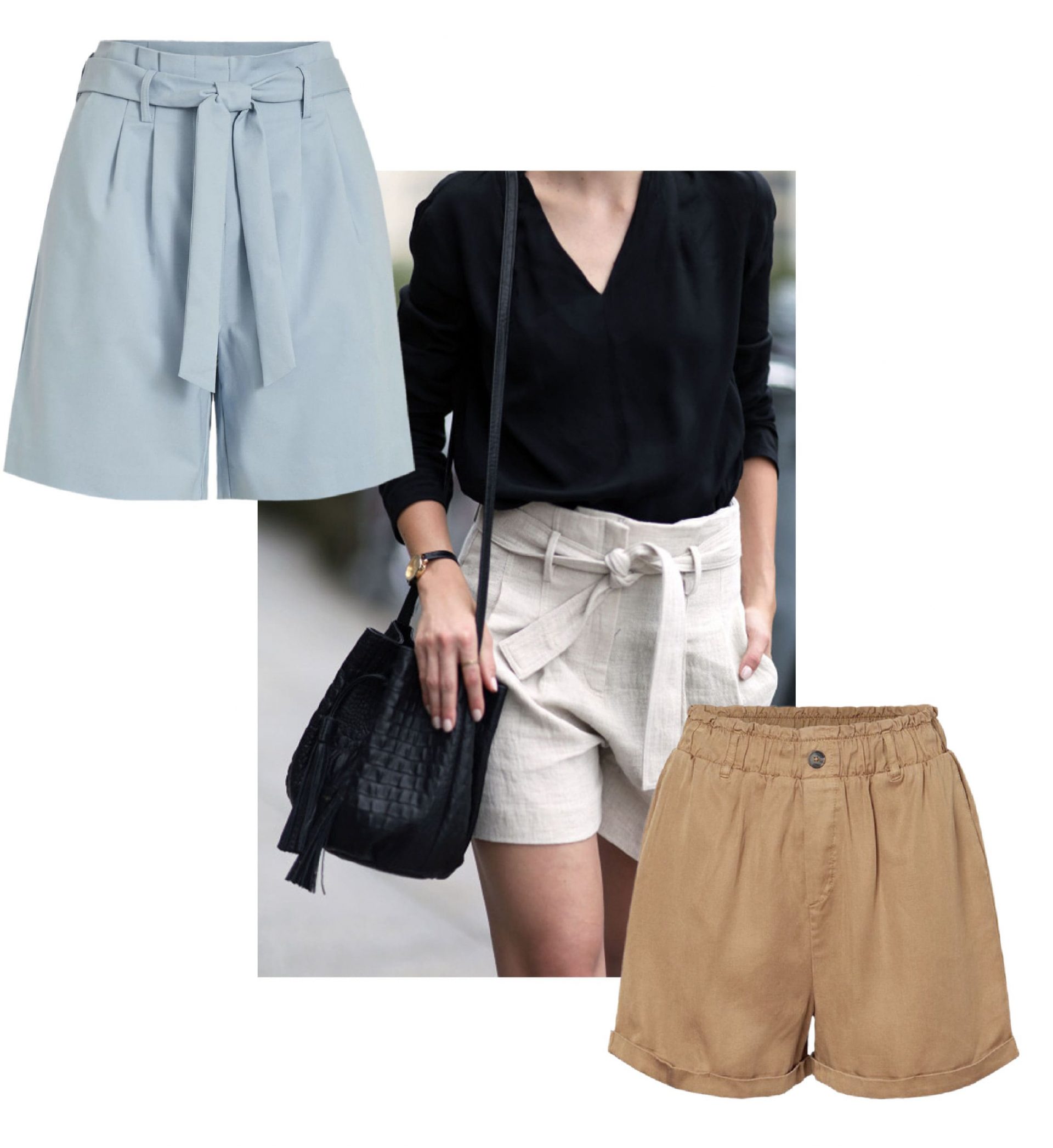 paperbag shorts for summer looks